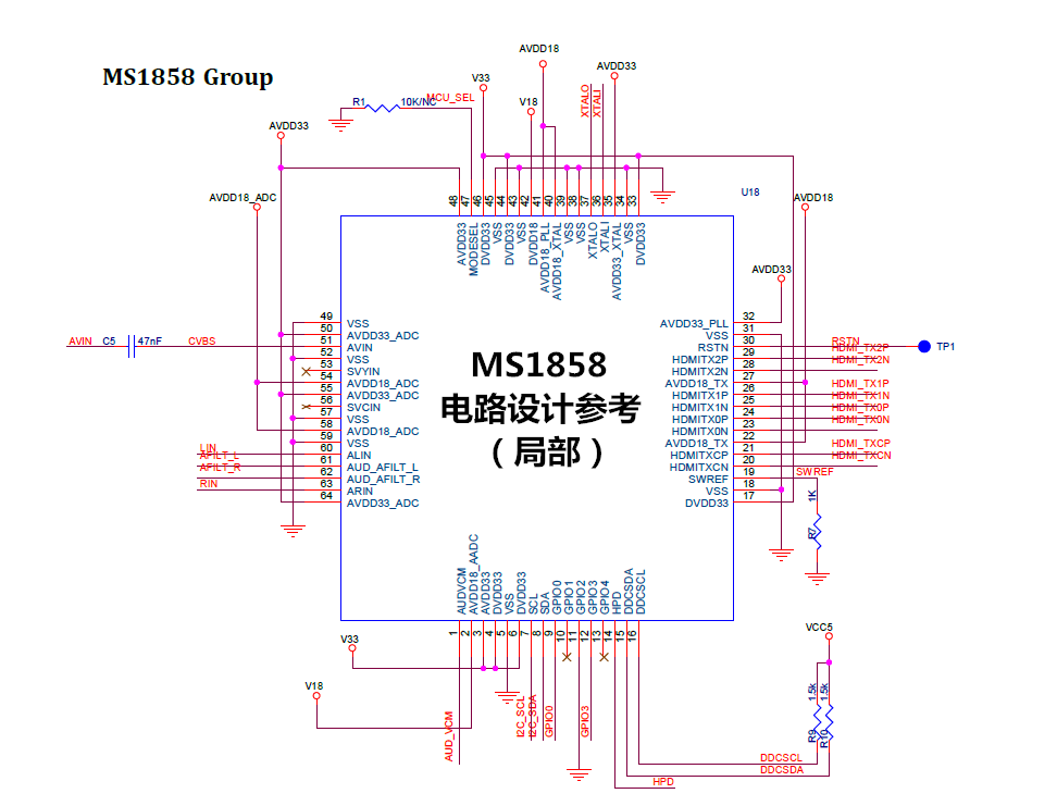 Datasheet screenshot of the MS1858